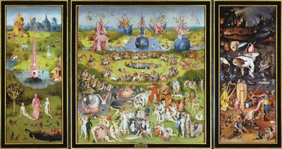 द गार्डन ऑफ़ अर्थली डिलाइट्स, 1500s। द्वारा हिरेमस बॉश
