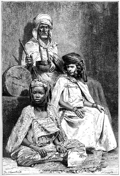 अरब भिक्षुक, Biskra और एल kantra हस्तियां, c1890 द्वारा Hildibrand