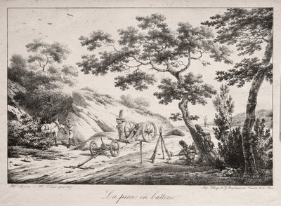 कैनन रेडी टू फायर, 1817। द्वारा Hippolyte Lecomte