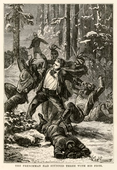 फ्रांसीसी ने हेनरी-थियोफाइल हिल्डेब्रांड (1824-97), 1873 द्वारा उत्कीर्ण जूल्स वर्ने (1828-1905) में दुनिया भर से अपनी मुट्ठी के साथ तीनों को घूर कर देखा था। द्वारा बेनेट के बाद हिप्पोलाइट लियोन