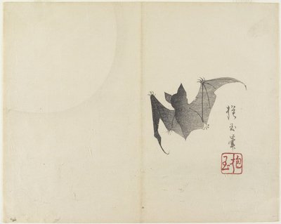 (चमगादड़ और चंद्रमा), सी। 1830 द्वारा Hogyoku