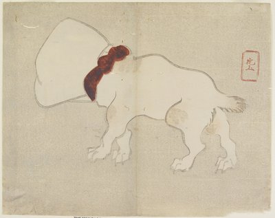 (डॉग विथ बैग ओवर इट्स हेड), सी। 1830 द्वारा Hogyoku