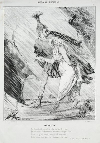 प्राचीन इतिहास की थाली 15: एनी और डिडॉन, 1842। द्वारा होनोरे ड्यूमियर