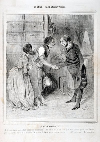 हॉनर ड्यूमियर द्वारा कलाकृति (1808-1879)। 1843 से चारिवारी की तारीखें: सीरी सीन संसदीय। चुनावी दौरा। ललित कला संग्रहालय - पैलेस लॉन्गचैम्प, मार्सिले द्वारा होनोरे ड्यूमियर