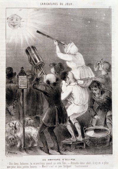 लेस एमेच्योर डी'एक्लिप्स - ड्यूमियर द्वारा उत्कीर्णन, "" चारिवारी""", v.1840 में द्वारा होनोरे ड्यूमियर