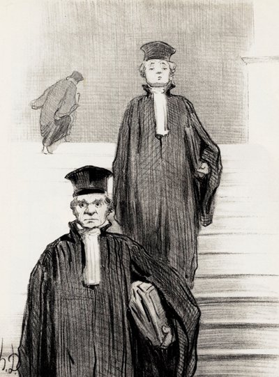 न्याय महल की मुख्य सीढ़ी का मामला, 1848। द्वारा होनोरे ड्यूमियर