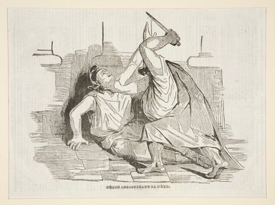 नीरो अपनी मां की हत्या करता हुआ, चारिवारी से, 9 अप्रैल, 1834 द्वारा होनोरे ड्यूमियर