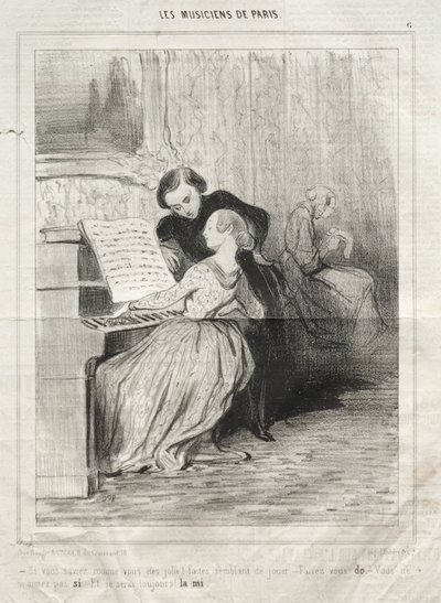 पेरिस के संगीतकार, प्लेट 6: यदि आप जानते थे कि आप कितने सुंदर हैं !, 6 मार्च 1841। द्वारा होनोरे ड्यूमियर