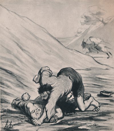रॉबर्स एंड द डॉन, c.1860s, 1946। द्वारा होनोरे ड्यूमियर