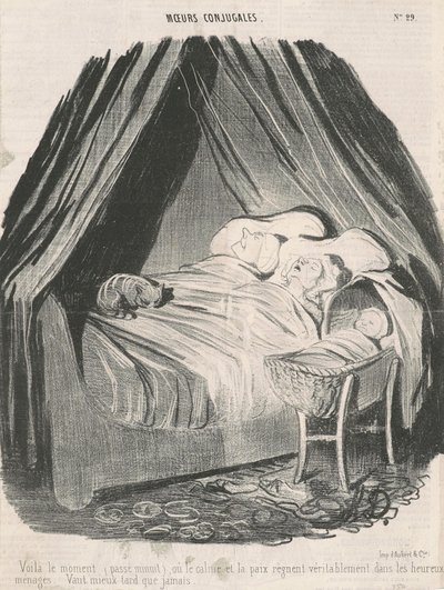 यह वह क्षण है (आधी रात के बाद) जब खुशहाल घरों में शांति और शांति वास्तव में राज करती है। देर आए दुरुस्त आए। द्वारा होनोरे ड्यूमियर