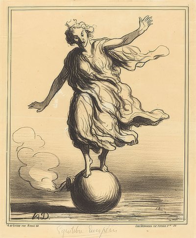Équilibre Européen - यूरोपीय संतुलन। 1867 द्वारा Honoré Daumier