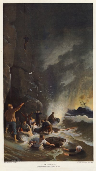 बचाव (रंगीन लिथो) द्वारा होरेस वैन रुइथ