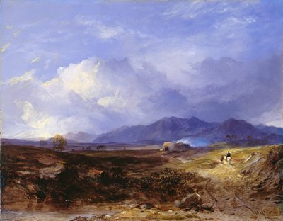 ए ड्रोव रोड इन द वेस्टर्न हाइलैंड्स, c.1850 (कैनवास पर तेल) द्वारा होरेशियो मैककुलोच