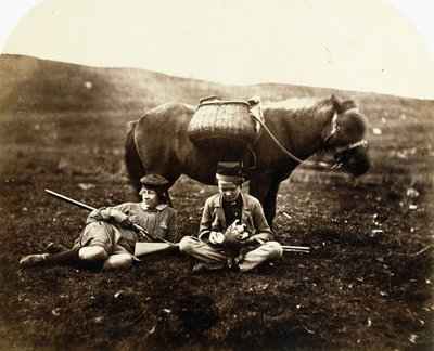 हंट के बाद चार्ली और पील रॉस विथ हॉर्स, c.1856-1859 द्वारा होरेशियो रॉस