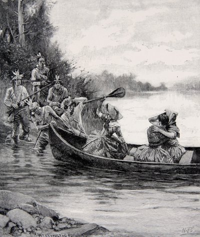 जून 1887 में हार्पर की पत्रिका में प्रकाशित एलिजाबेथ और फ्रांसेस गैलोवे का कब्जा द्वारा हावर्ड पाइल
