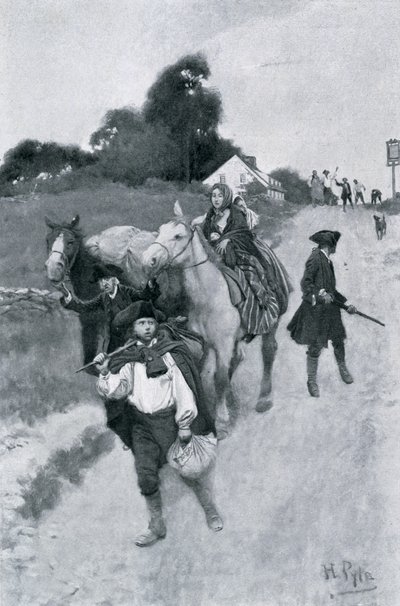 टोरी शरणार्थियों को उनके रास्ते में कनाडा, वुडरो विल्सन, पब द्वारा &39;कालोनियों और राष्ट्र&39; से चित्रण। हार्पर की पत्रिका, 1901 द्वारा हावर्ड पाइल