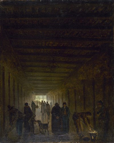 सेंट-लज़ारे जेल का गलियारा, सी। 1793. द्वारा ह्यूबर्ट रॉबर्ट