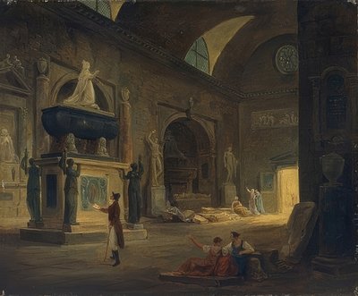 स्मारक के संग्रहालय में एक कमरा। 1800 के आसपास द्वारा ह्यूबर्ट रॉबर्ट