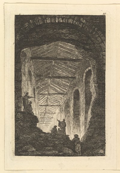 प्राचीन गैलरी, ca. 1763-1765। द्वारा ह्यूबर्ट रॉबर्ट