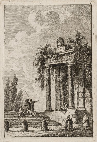 रोम में शाम से प्लेट चार, 1763-64 द्वारा ह्यूबर्ट रॉबर्ट