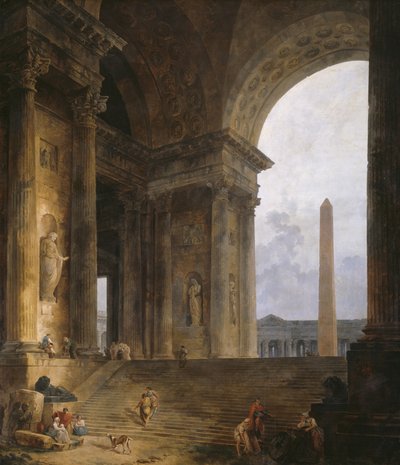 द ओबिलिस्क, 1787-88 द्वारा ह्यूबर्ट रॉबर्ट