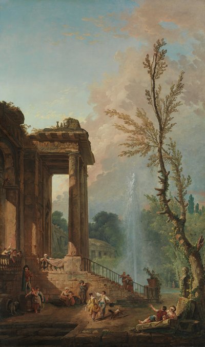 एक देश हवेली का पोर्टिको, 1773। द्वारा ह्यूबर्ट रॉबर्ट