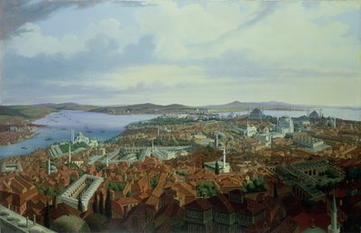 सुलेमानीया केमिए से कॉन्स्टेंटिनोपल का पैनोरमा, 1844 द्वारा ह्यूबर्ट सैटलर