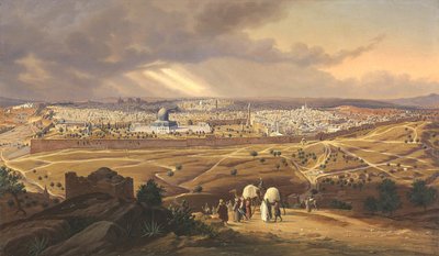 यरूशलेम का दृश्य, 1847 द्वारा ह्यूबर्ट सैटलर