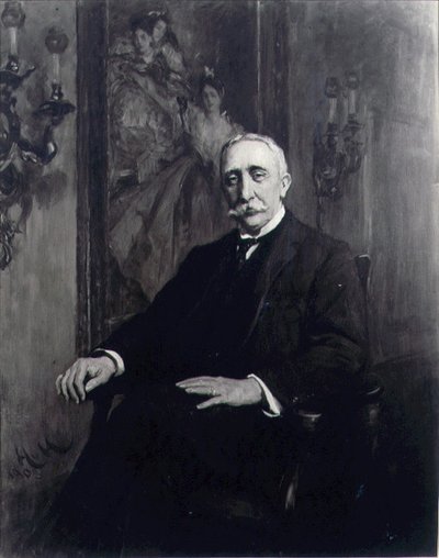 सर कार्ल मेयर का पोर्ट्रेट (1851-1922) c.1910 (कैनवास पर तेल) द्वारा ह्यूबर्ट वॉन हेर्कॉमर