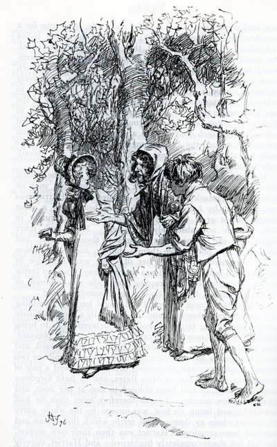 "हैरियट, जिप्सियों द्वारा हमला" (चित्रण) द्वारा ह्यूग थॉमसन