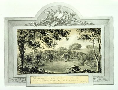 मैदान के दृश्य के बाद, एंटनी हाउस के लिए रेड बुक से, c.1812 (कागज पर स्याही) (देखें &39;से पहले&39; के लिए 170692 देखें) द्वारा हम्फ्री रिटन