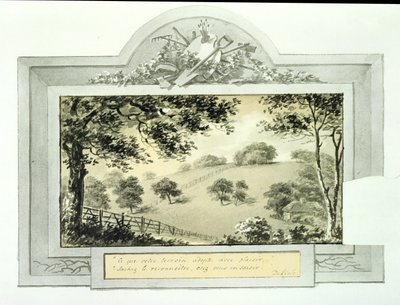 मैदान के दृश्य से पहले, एंटनी हाउस के लिए रेड बुक से, c.1812 (कागज पर स्याही) (देखें &39;के बाद के लिए 170691 देखें) द्वारा हम्फ्री रिटन