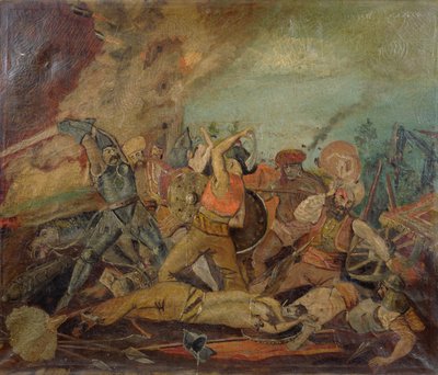 ओटोमन और हंगेरियन सोल्जर्स सत्रहवीं शताब्दी में लड़ते हुए द्वारा हंगेरियन स्कूल