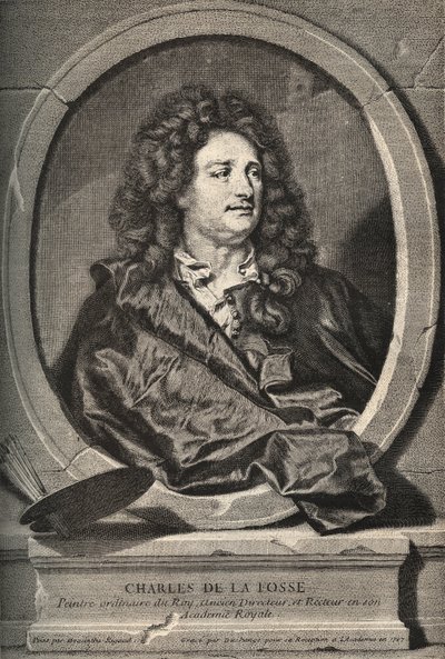 चार्ल्स डी ला फॉसे का पोर्ट्रेट (1636-1716) फ्रांसीसी चित्रकार - एच। रिगौड द्वारा डमचेंज द्वारा उत्कीर्णन द्वारा हयसिंठे (बाद) रिगौड
