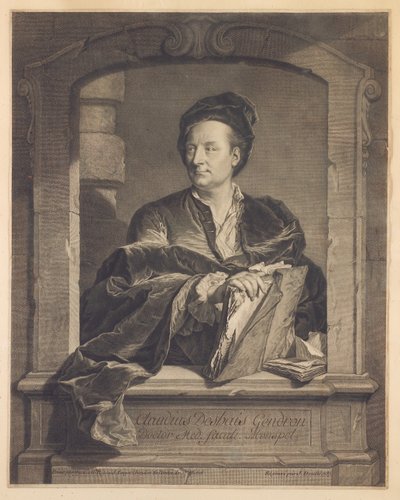 डॉक्टर क्लाउड देसाईस गेंड्रोन, जे। ड्यूल द्वारा उत्कीर्ण, c.1737 द्वारा जलकुंभी फ्रेंकोइस रिगौड