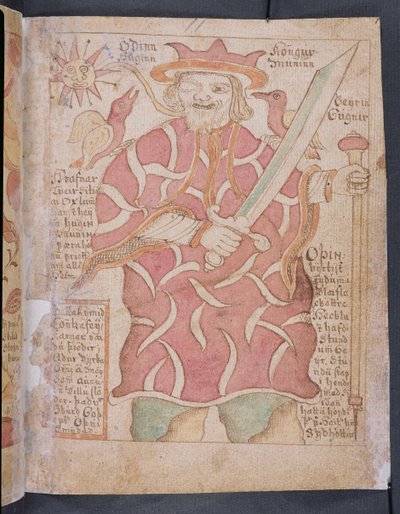 Odin, Melsteds Edda से (कलम और स्याही और wc कागज पर) द्वारा आइसलैंडिक स्कूल