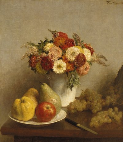 फूल और फल, 1865 द्वारा Ignace Henri Jean Fantin Latour