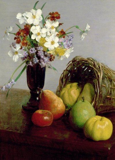 फल और फूल, 1866 द्वारा Ignace Henri Jean Fantin Latour