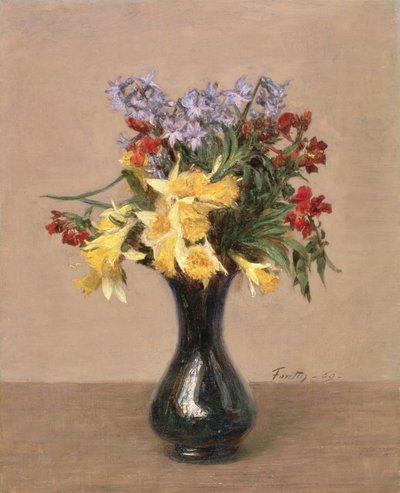 वसंत के फूल, 1869 द्वारा Ignace Henri Jean Fantin Latour