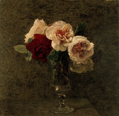स्टिल लाइफ ऑफ पिंक एंड रेड रोज, 19 वीं सदी द्वारा Ignace Henri Jean Fantin Latour