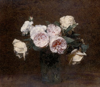 स्टिल लाइफ: गुलाबी, सफेद और पीले गुलाब, 1894 द्वारा Ignace Henri Jean Fantin Latour