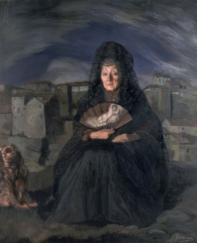 DOA ROSITA GUTIERREZ - 1915 - OLEO - LIENZO - 166.5 × 140 सेमी द्वारा इग्नासिओ ज़ुल्ओगा वाई ज़बलेटा