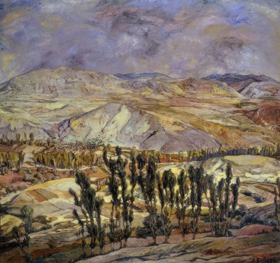कैलाटायड में लैंडस्केप, 1930, कैनवस पर तेल, 113 × 123 सेमी, AS00634 द्वारा इग्नासिओ ज़ुल्ओगा वाई ज़बलेटा