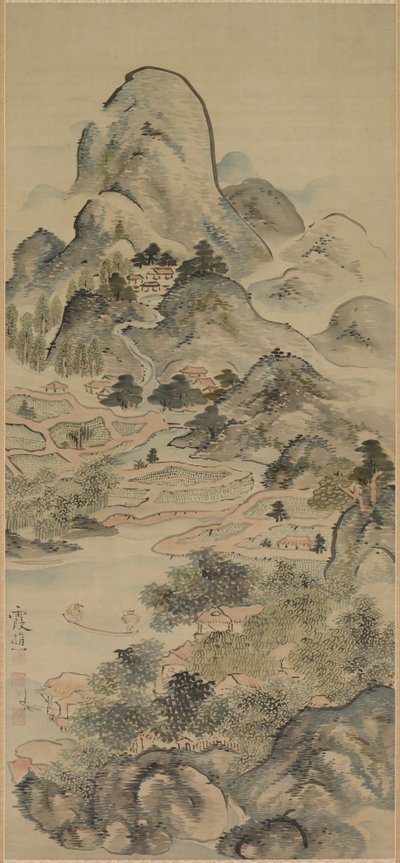 स्प्रिंगटाइम में मछली पकड़ना, 1700s। द्वारा इके नो टैगा