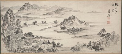 वेस्ट लेक का दृश्य, 1700 का दशक। द्वारा इके नो टैगा