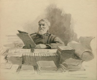 लेखक दिमित्री ग्रिगोरोविच का पोर्ट्रेट 1822-1899, 1894 द्वारा इल्या एफिमोविच रेपिन