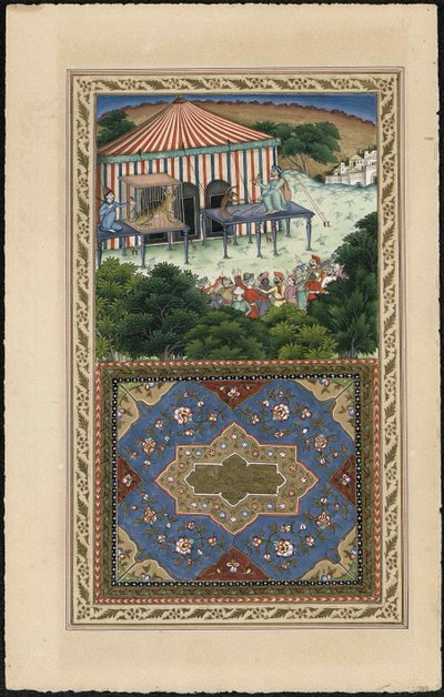 ले सिंगे एट ले लेपर्ड द मंकी एंड द लेपर्ड, 1837-1839। द्वारा इमाम बख्श लाहौरी