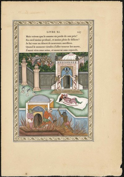 सोंग डन आदतन दू मोगोल द मोगल्स ड्रीम, 1837-1839। द्वारा इमाम बख्श लाहौरी