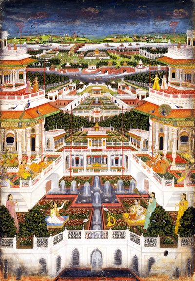 हरेम गार्डन, सीए 1764-1765 के साथ एक पैलेस कॉम्प्लेक्स द्वारा भारतीय कला