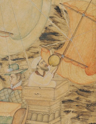 सी मॉनस्टर, मुगल इंडिया, सी .1590 (कारा के पिगमेंट्स, जो कागज पर सोने और चांदी से उकेरे गए थे) से हमला हुआ द्वारा इंडियन स्कूल